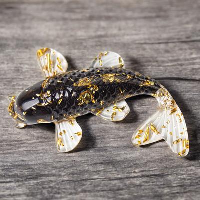 6cm Koi Ornaments Handmade Crystal Drip Glue Koi Decoration For Car Office Table Cabinet Tea Table Teapoy Creative Fish Ornament