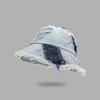 Beggar Style Retro Fisherman Hat Patched Sun Protection Basin Cap Fashion Denim Bucket Hat  Women