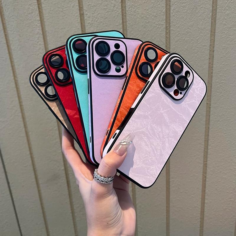 Luxury Leather Snow Mountain Pattern Phone Case For iPhone 11 12 13 14 15 16 Pro Max Plus Shockproof Bumper Cases Cover