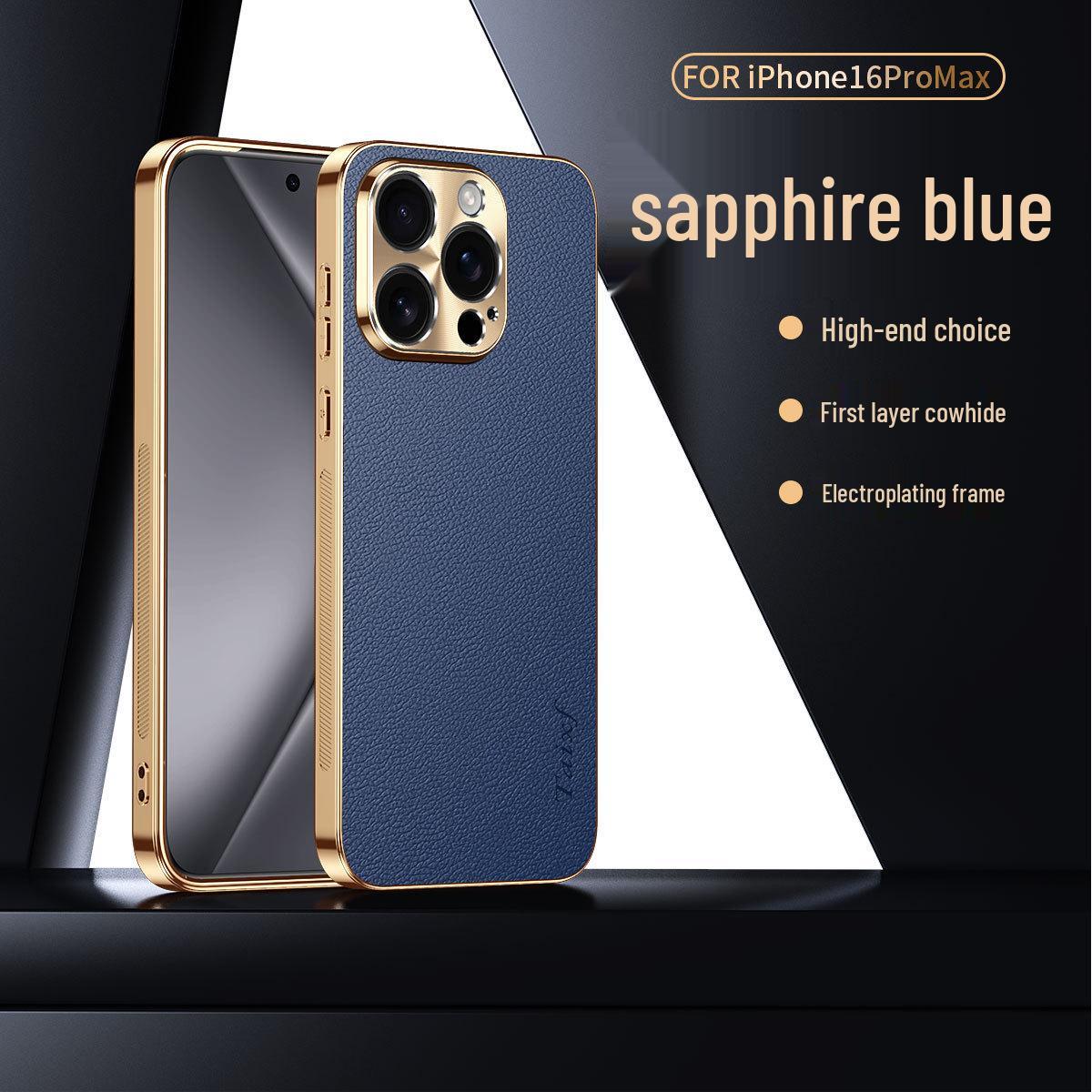 

Electroplated Lychee Pattern Case for iPhone 14, 15, 16 Pro, and 17 - Precision Fit, Stylish Design 13 Pro Max