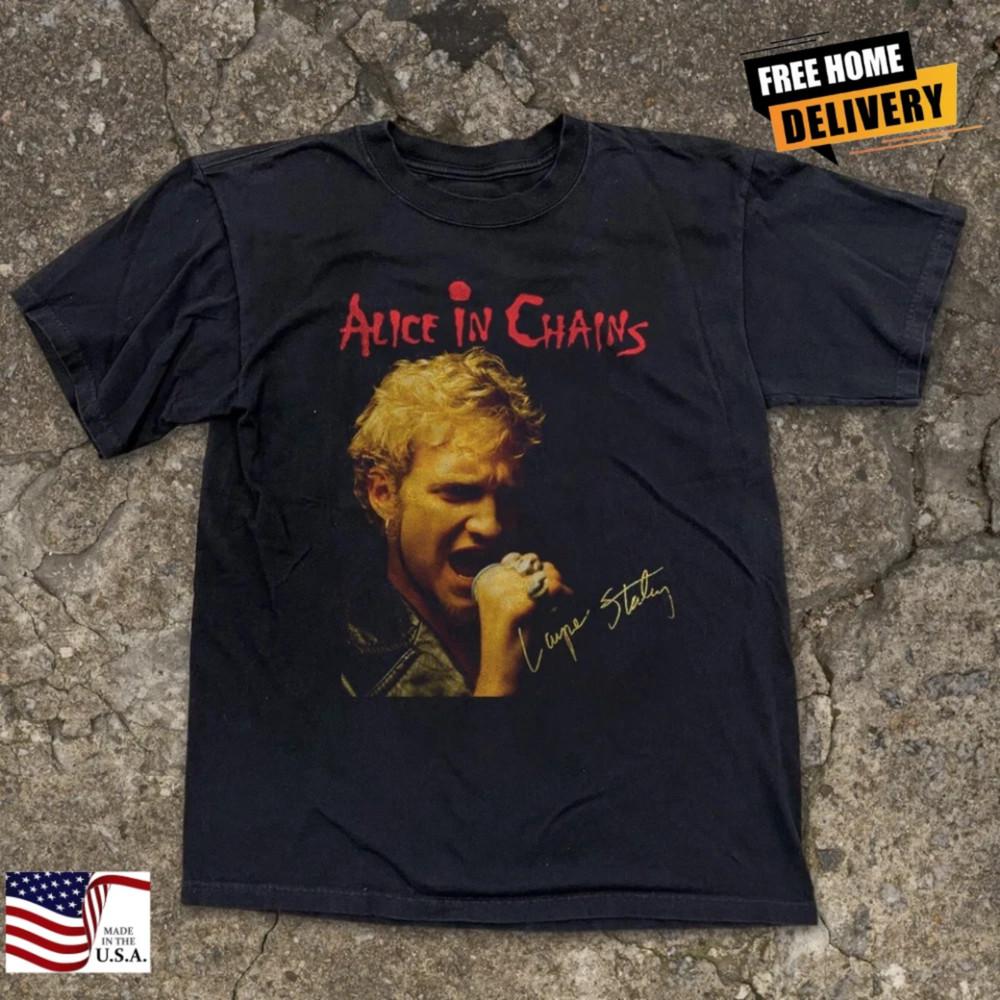Alice In Chains Layne Staley Винтажная Футболка Группы Унисекс Черная Футболка Унисекс S