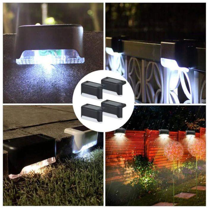 4 Pcs Solar Deck Lights,Solar Step Lights Lamps, Waterproof LED Solar Lights, Solar Lights for Garden Stairs