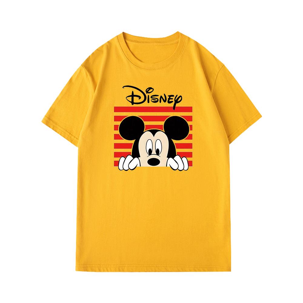 Disney Mickey Mouse Cartoon Print Short Sleeve Casual T-Shirt For Men Summer Fashion Hip Hop Streetwear Unisex Couples Clothing