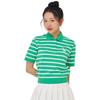 New MLB Polo Shirt Women's Yellow Green 3FPQV0143-07YGS