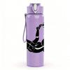 1PC Martial Arts Kick Figure 750ml Color Plastic Sports Water Bottle Leakproof Flip Straw Lid Suitable for Sports Office Home Use