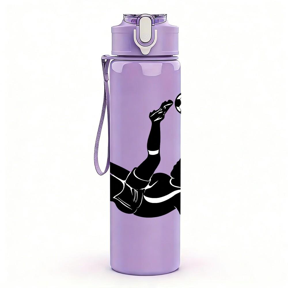 1PC Martial Arts Kick Figure 750ml Color Plastic Sports Water Bottle Leakproof Flip Straw Lid Suitable for Sports Office Home Use