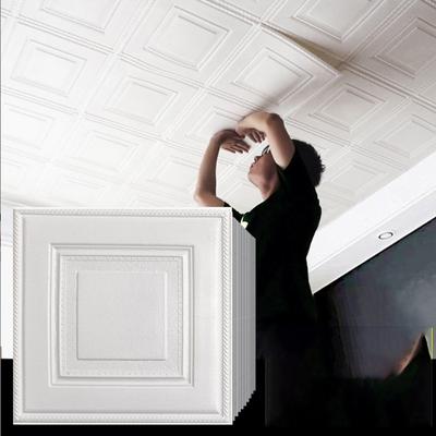 35cm*35cm Wall Stickers Room Decor Self-adhesive Wallpaper Roof Peel and Stick Waterproof Suspended Decoration Ceiling 3D Home