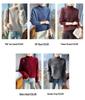 Women's Chunky Knit Wool Sweater, Half High Neck, Long Sleeve, Marled Yarn, Loose Fit Jumper