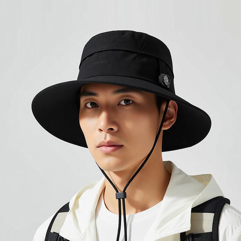 Summer Outdoor Mountaineering with Compass Fisherman Hat Waterproof Quick-Drying Foldable Men's Sunshade Sunscreen Hat