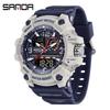SANDA Youth Waterproof Sports Watch - Cool Trendy Multi-functional Dual Display in Black Technology Design