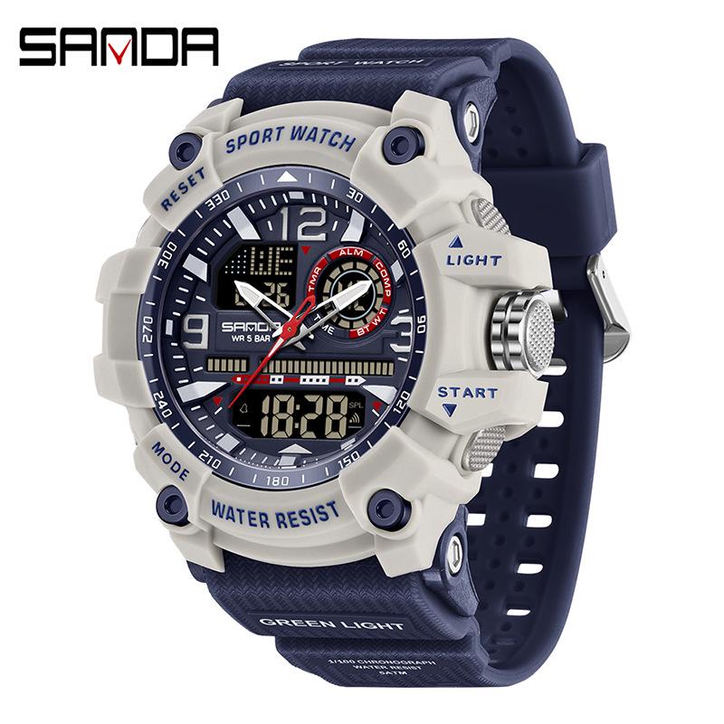 Sanda Men s Multifunctional Waterproof Luminous Sports Watch