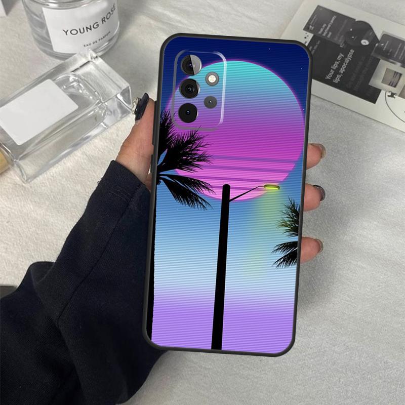Retrowave Neon Palms Tree Case For Samsung Galaxy A54 A34 A14 A36 A56 A06 A13 A53 A32 A12 A22 A52 A35 A17 A16 A55 A15