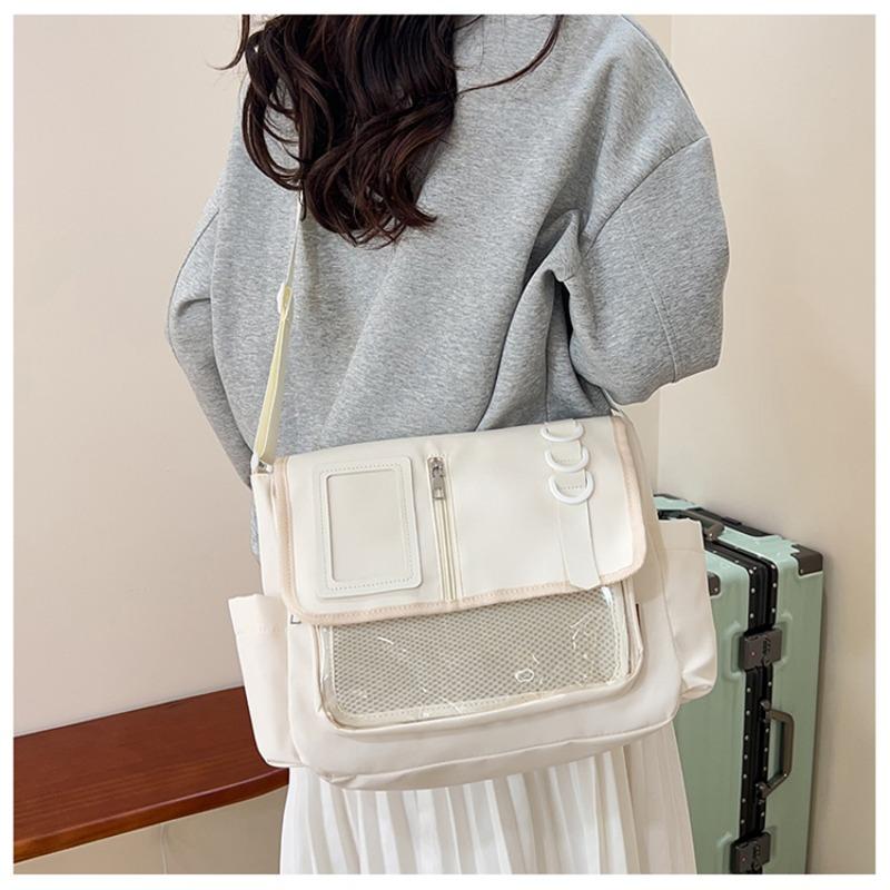 Japanese Harajuku School Bags for Girls New Transparent Itabag Crossbody Bag DIY Badges Display Plate Ita Bag