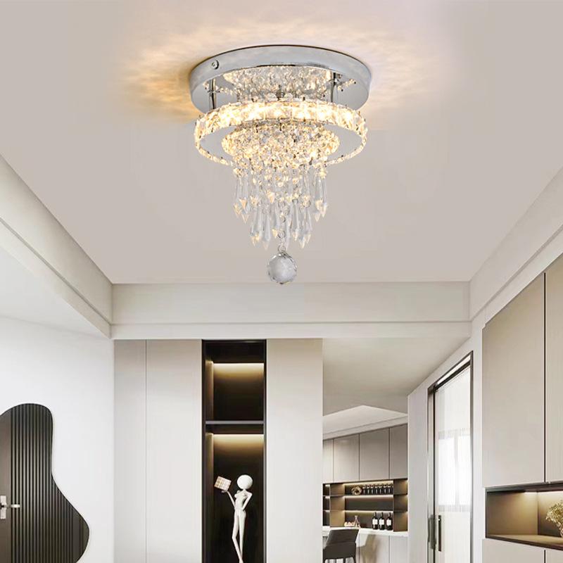 Cross-border Crystal LED Ceiling Light for Living Room, Bedroom, Hallway, Entrance, or Balcony