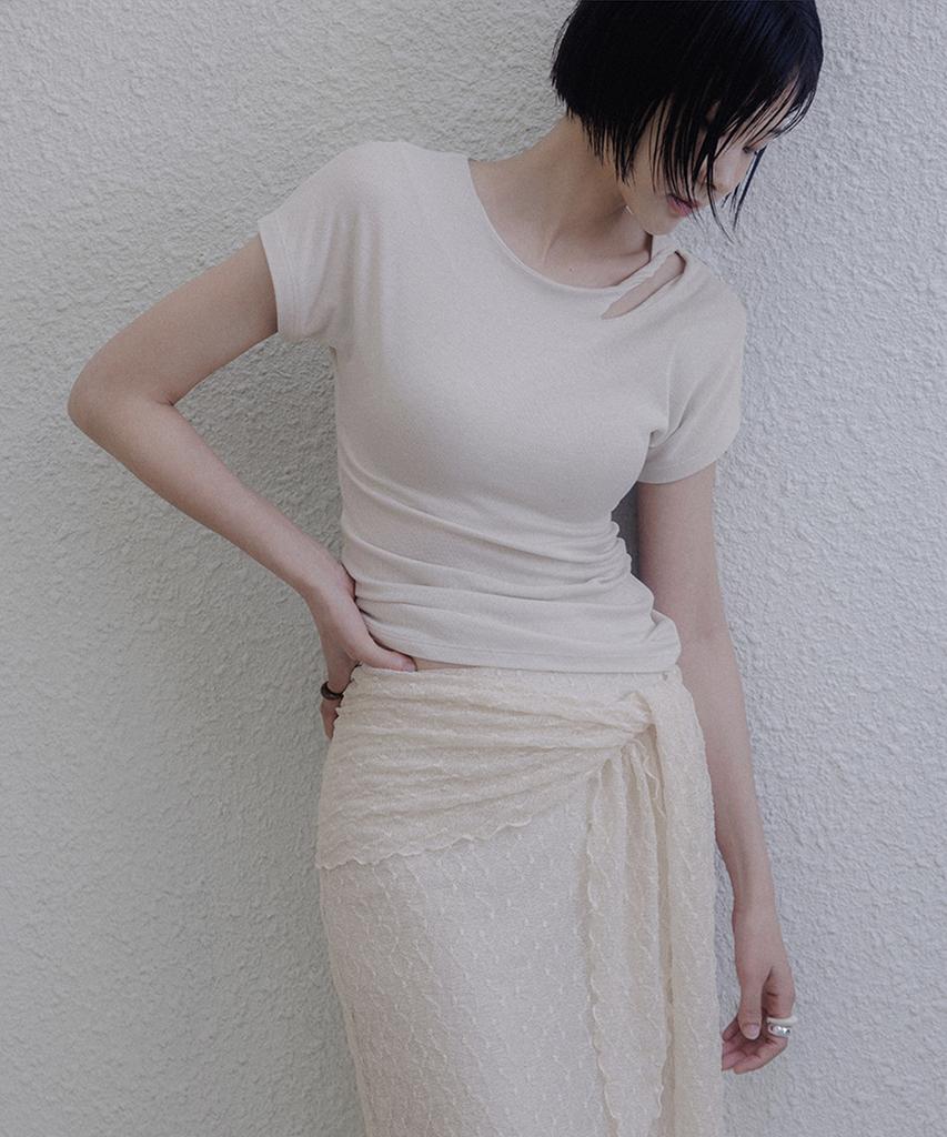 Memua Ring Twist Cap Sleeve T-Shirt