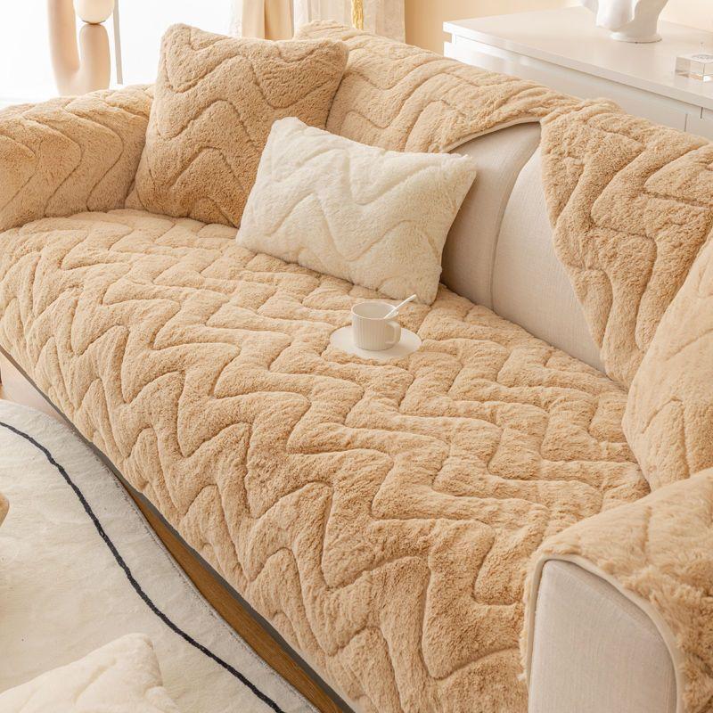 Tlustý plyšový potah na pohovku prodyšná protiskluzová podložka na pohovku zimní teplá severská pohovka ručník pohovka polštář do obývacího pokoje domácí dekorace