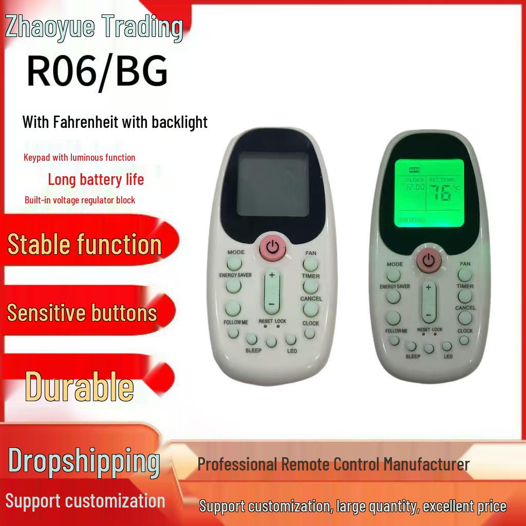 R06/BG Backlit Remote with Fahrenheit & Standard Mode for Midea Central AC.