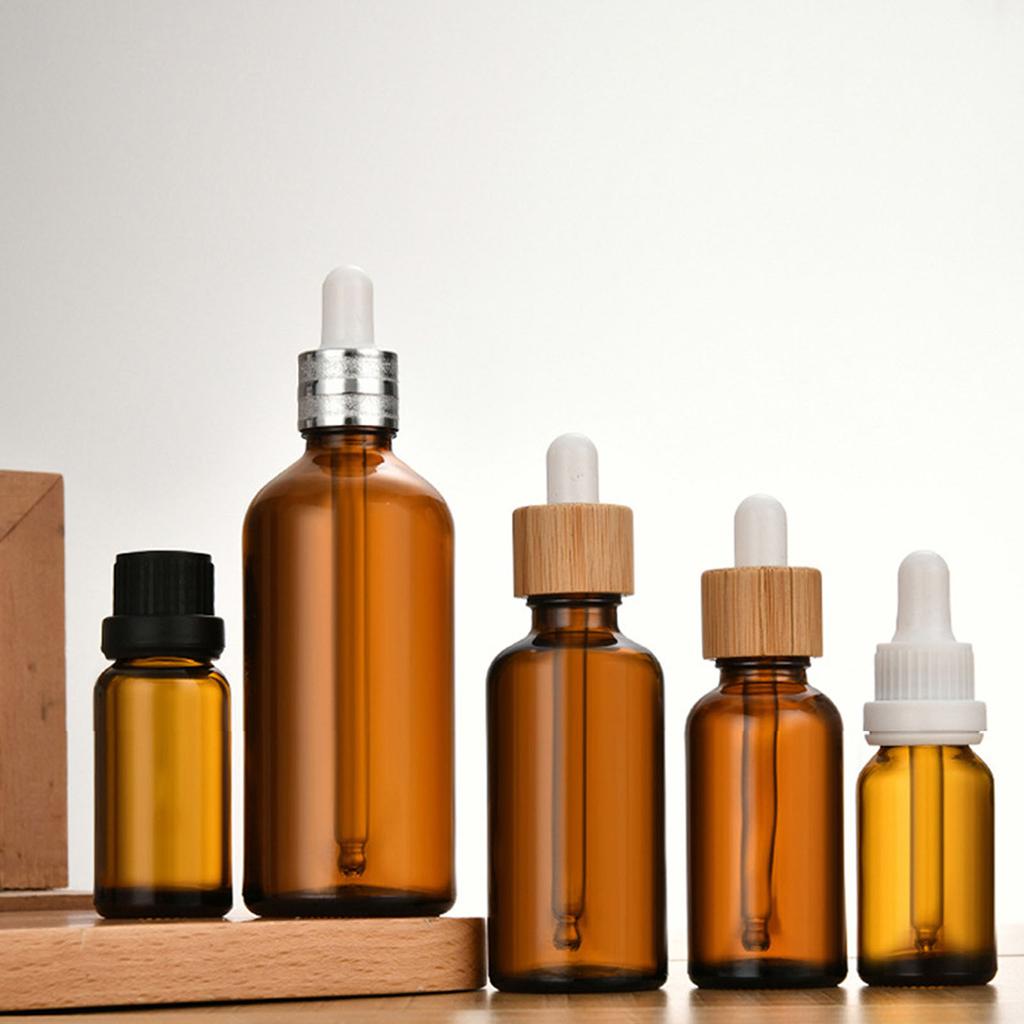 1PC Dropper Bottles for Essential Oils Amber Glass Bottles with Eye Droppers Tincture Bottles Leak Proof Travel Bottles