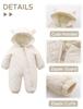 AIEOE Baby Down Long Newborn for Boys and Bear Front Baby Shower Size 60 Romper, Sleeve, Hooded, Coverall, Girls, Autumn/Winter, Thick, Warm, Cute,