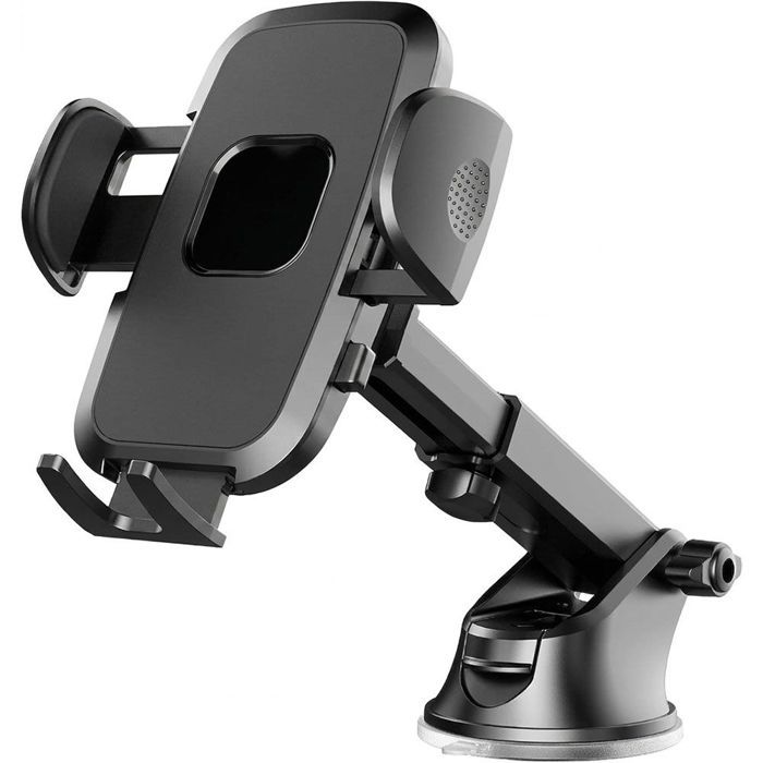 Support Téléphone Voiture Universel, Rotatif 360° avec Bras Extensible Pliable - Noir