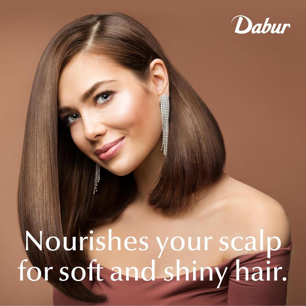 Dabur Almond Hair Oil 200ml With Vitamin E & Soya Protein For Strong, Smooth, Non-Sticky Nourished Hair Care