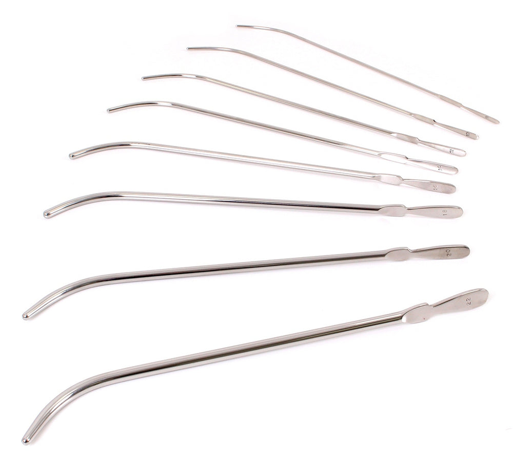 Kit de 8 tiges d'urètre courbées Van Buren 22cm - Diamètres 3 à 7mm - Kiotos - Tiges Urètre
