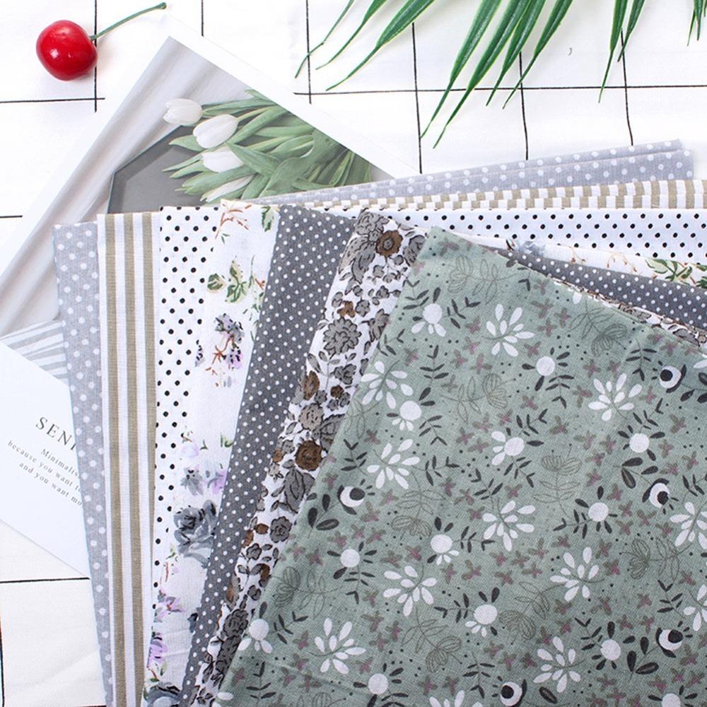 7Pcs Pure Cotton Material Fabric Bundle 50*50cm Square Size Pre-cut Fabric Dorm Bedding Making