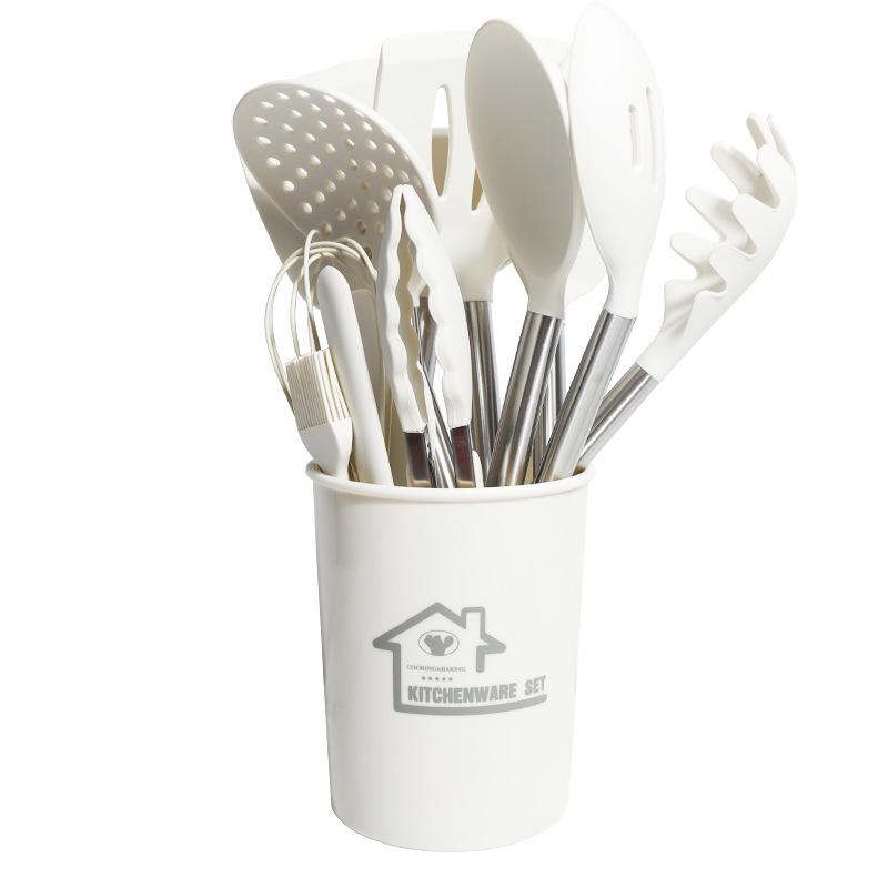 

15-Piece Silicone & Stainless Steel Kitchen Utensil Set: Non-Stick Spatulas & Ladles