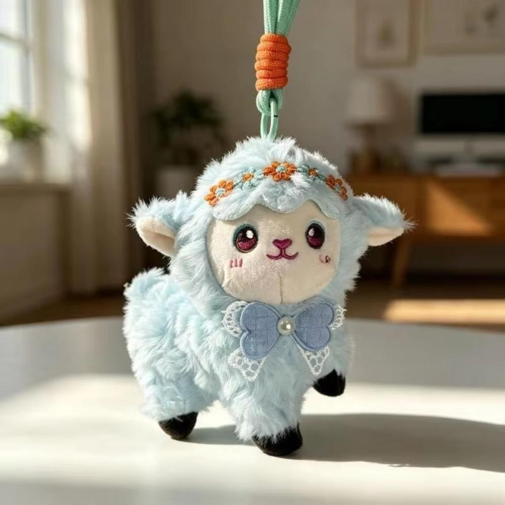 Soft Fluffy Lamb Backpack Decoration Cute Sheep Bag Pendant Plush Lamb Keychain  Lamb New Year