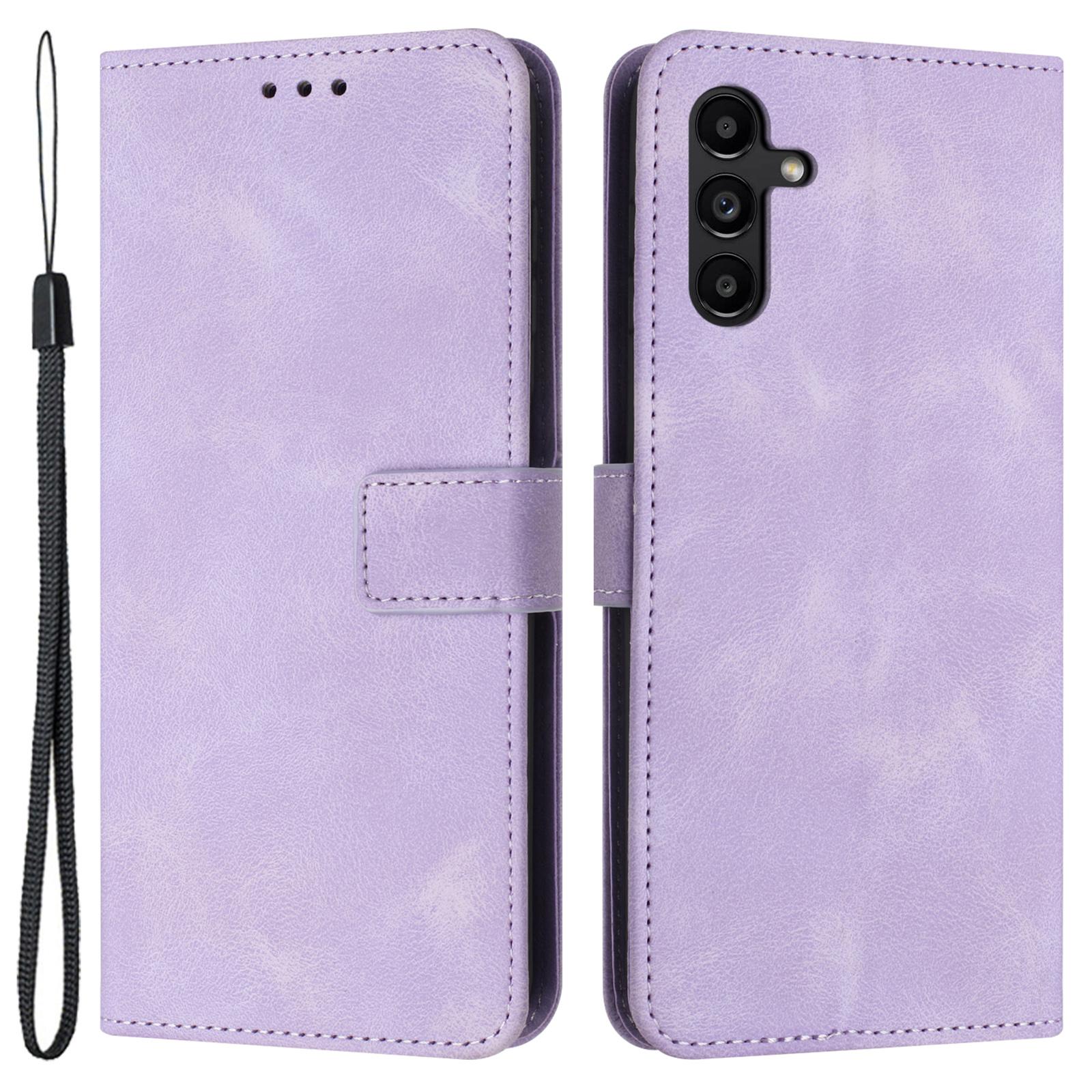

For Samsung Galaxy S25 FE Case Solid Color Leather Wallet Protective Phone Cover Purple