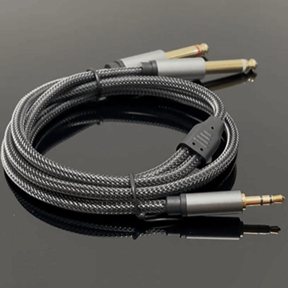 2 in 1 3.5mm To 2 6.35mm Audio Cable 3.5mm Jack To 6.5mm Jack Cable  Speaker/Mixer/Amplifier/TV