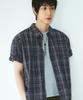 Awodeijeu Day Off Roll-Up Crop Check Short Sleeve Shirt [3 Colors]