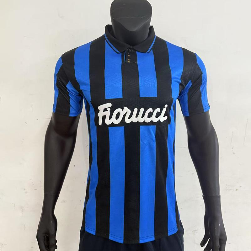Vintage domácí dres Inter 92-94 Retro Fotbalový dres spot velkoobchod přeshraniční dres