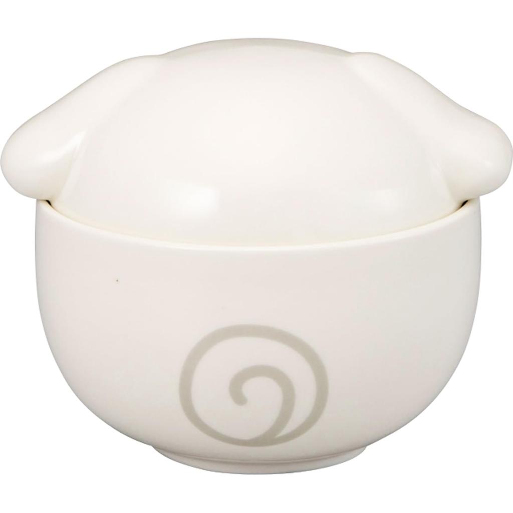 Sanrio "Round Cinnamoroll" 3D Bowl with Lid, Approx. 400ml, Approx. 13 x 13cm, Character Tableware, Goods, White, san4556-2