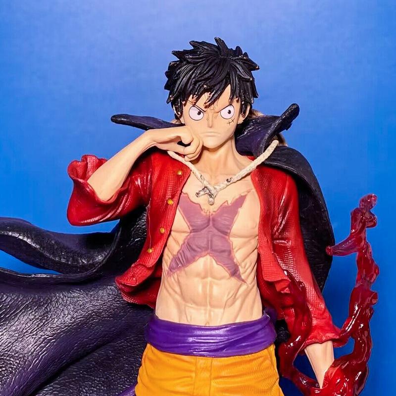 

One Piece Луффи, Луффи ручной работы стоячая декоративная статуэтка, с двумя головами и сменными руками, 21,5 см