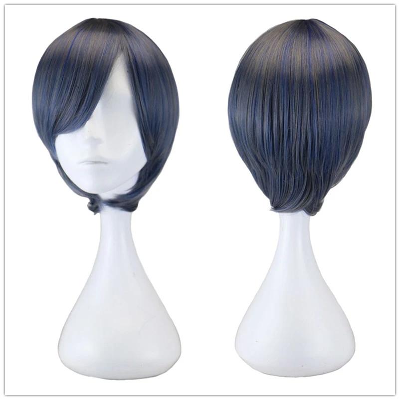 Parrucca Cosplay Ciel Phantomhive Black Butler Cosplay Uomo Corta Grigio Blu Parrucca Cosplay Anime Cosplay Parrucca Sintetica Resistente al Calore