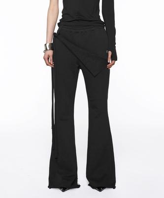 ROCKCAKE Wrap Skirt Flare Pants - Black