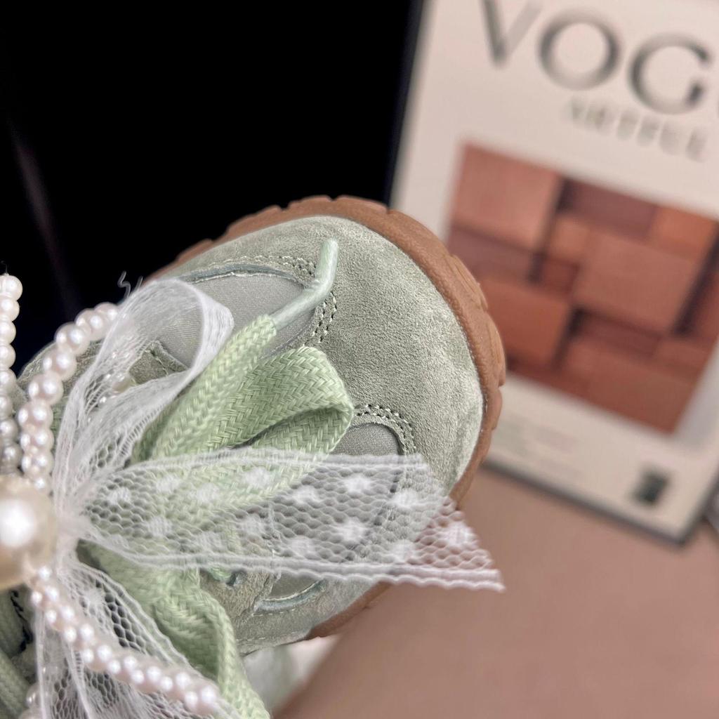 2026 Spring Girls' Non-slip Bowknot Pearl Princess Sports Shoes – Lightweight & Versatile