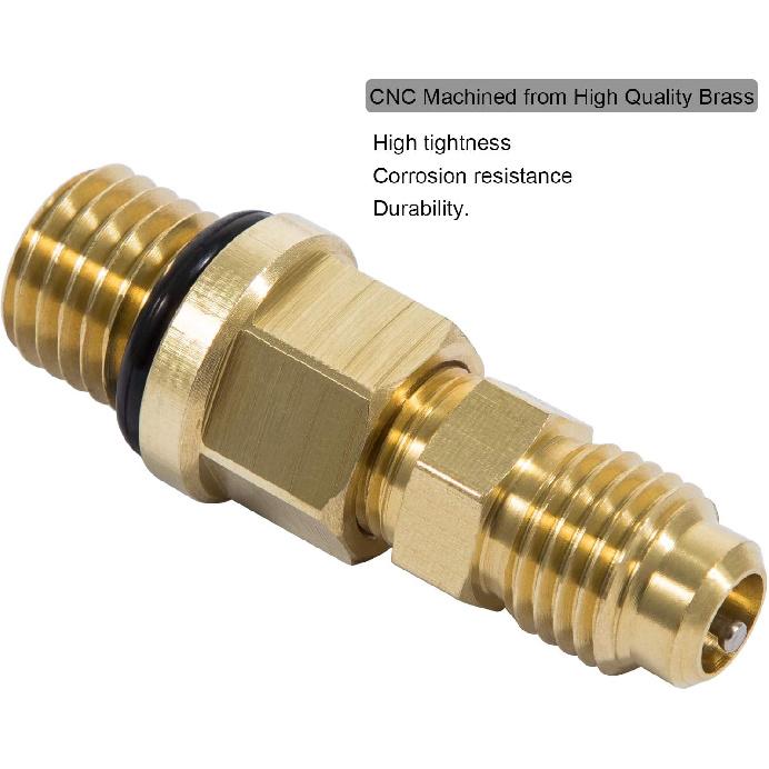 E-cowlboy 6.0L for Powerstroke Fuel Pressure Test Fitting Adapter for 2003-2010 Ford Diesel Engine(With Schrader Valve)