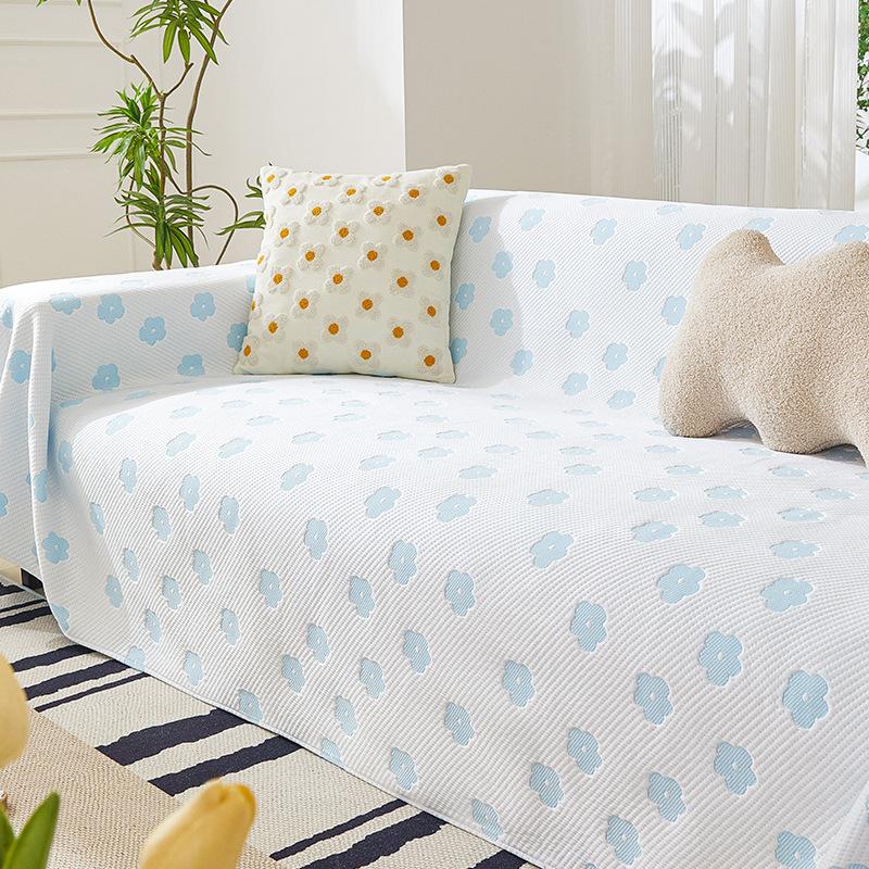 Ice Silk Sofa Towel Summer Cool Sofa Cover Cloth Cushion Modern Simple Non-Slip Leather Sofa Full Cover Blanket
