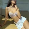 Women's Summer Thin Sexy Lace Soft Underwire Collection Pair of Milk Anti Droop Underwear