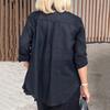2 Pcs/Set Women Shirt Shorts Set Solid Color Long Sleeves Lapel Blouse