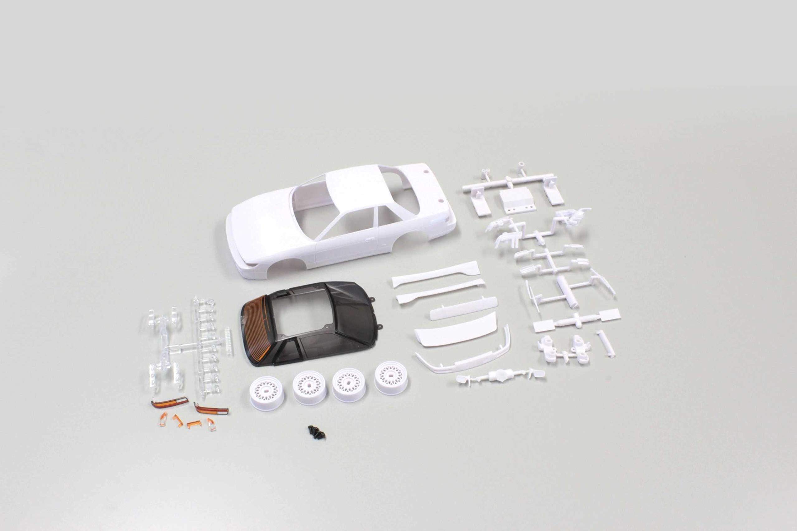 

Kyosho Nissan Silvia S13 White Body Set for Radio Control Parts MZN178 (Unpainted/with Wheels) Cars, білий