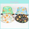 Fruit Print Retro Cotton Fisherman Hat With Sunshade For Outdoor Activities