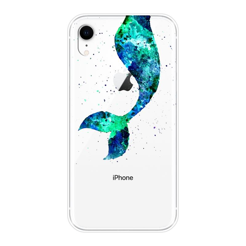 

Чехол для телефона с изображением русалки, рыбы и цветка для iPhone X XR XS MAX 8 7 6S 6 S, мягкая силиконовая задняя крышка для Apple iPhone 6 S 6S 7 8 Plus iPhone 6