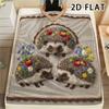 1Pc 2D FLAT Hedgehog Print Flannel Blanket,High quality Comfortable for All Seasons,Home Decor,Warmth and Comfort,Perfect for Christmas Gifts