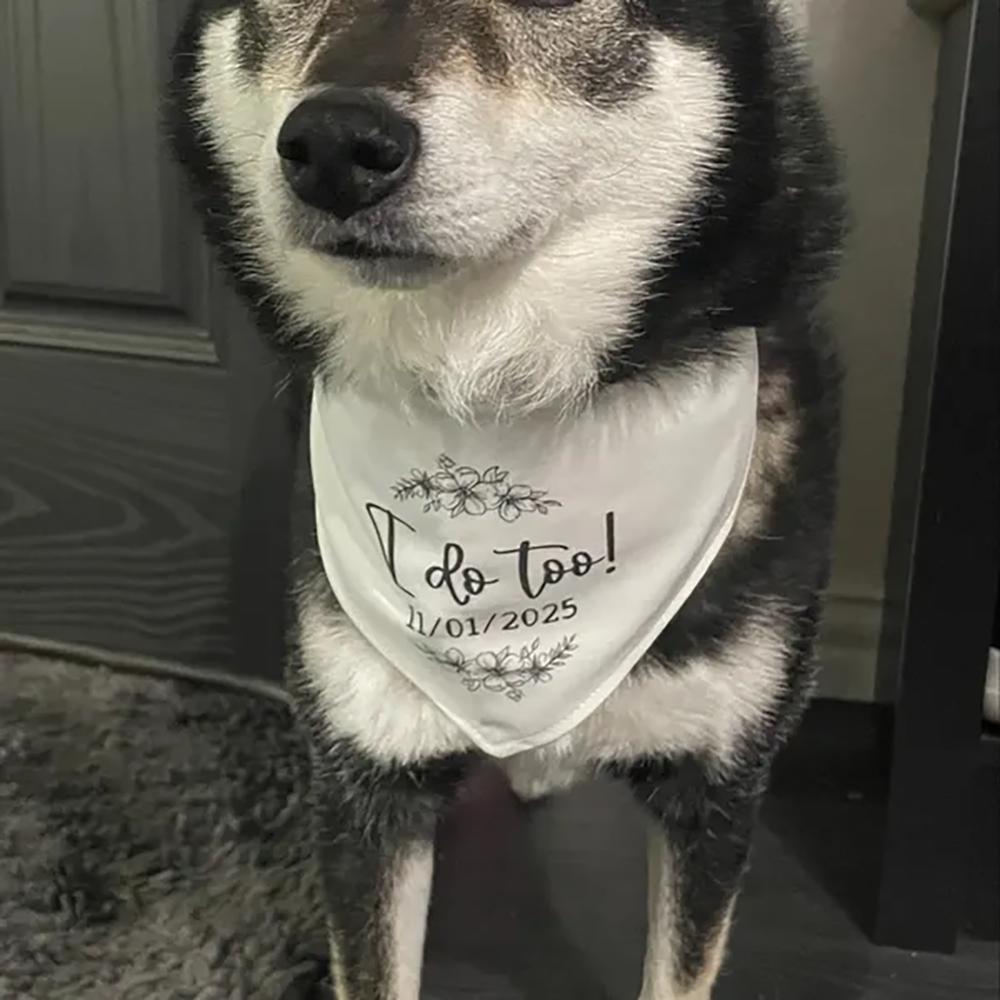 Personalisierte Hochzeitsankündigung Hunde-Bandana Ich auch! Brautparty Junggesellinnenabschied Dekoration Hundekleidung Fotoshooting Geschenk