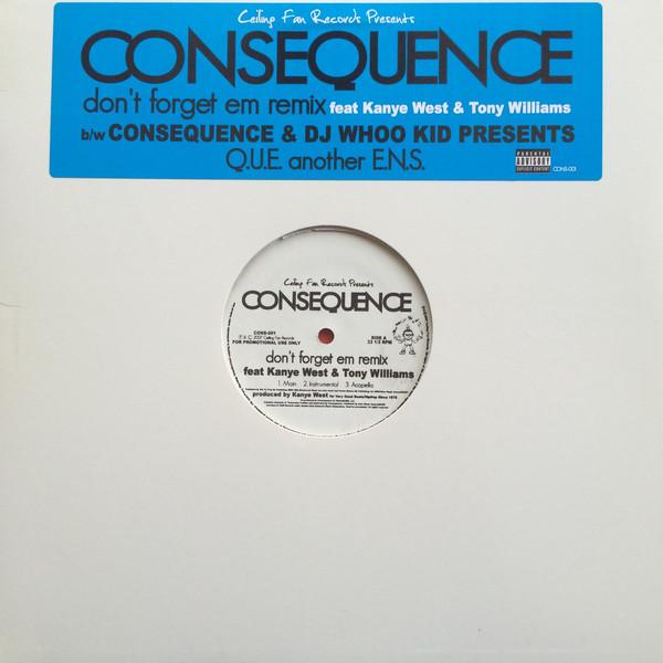 

12-дюймовая пластинка CONSEQUENCE Dont Forget Em Remix Q.U.E. Потолочный вентилятор CONS001 Rec 2007 Япония Rap HipHopRB Б/у