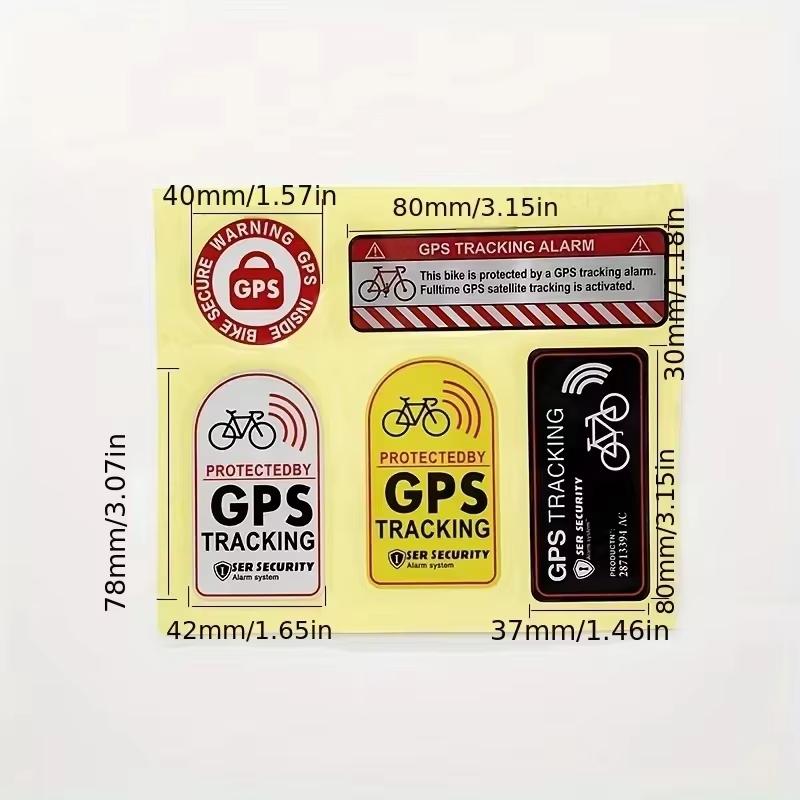 

1/2/3/4pcs GPS Tracking Alarm Sticker MTB Road Bike Scooter Motorcycle Anti-Theft Decal Warning Reflective Paster For Bicycle
