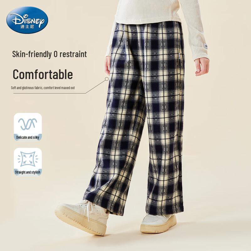 Disney Girls' Plaid Straight-Leg Pants